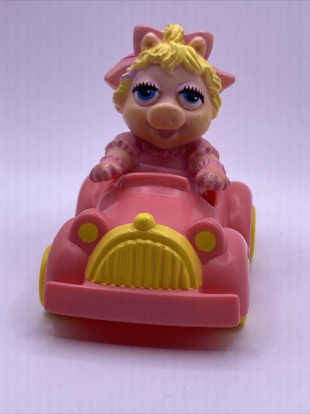 Vintage 1986 McDonalds Miss Piggy Muppet Babies Pink Car Happy Meal Toy
